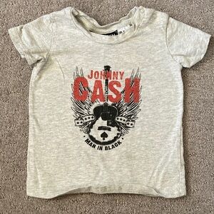 Cotton-On gray Johnny Cash baby tee, 6-12M.